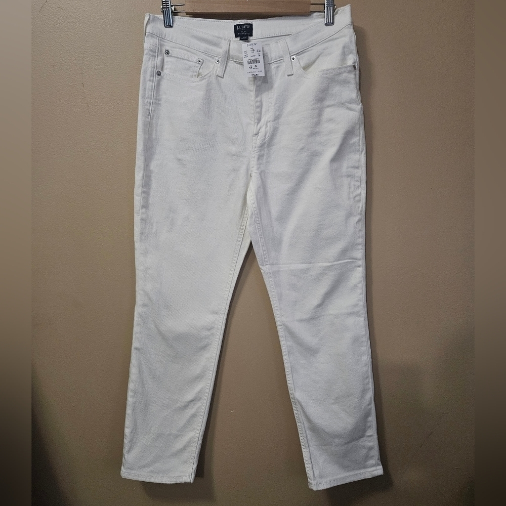 NWT J Crew Outlet Slim Boyfriend White Denim Jeans Women's Size 29 Cotton Blend